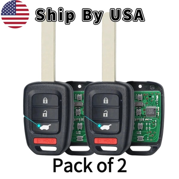 Honda CR-V HR-V 2014-2021 4 Button Remote Head Key w/ Hatch for FCC MLBHLIK6-1T